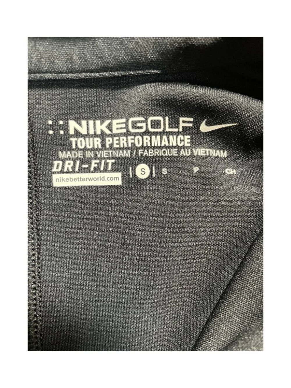 Nike Golf Tour Performance Dri-Fit Black Polo Shirt T-Shirt - Size S - Pre-Owned